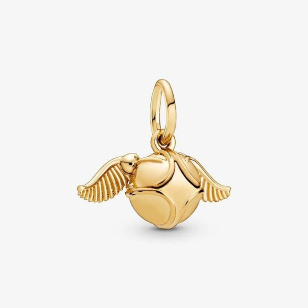 Gold Plated Sterling Silver Harry Potter Golden Snitch Pendant Charm